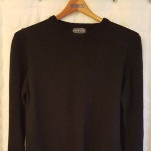 Land's End Classic Black Wool Crew Neck Sweater S